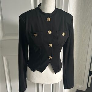 Commense Black Jacket with Gold Accents